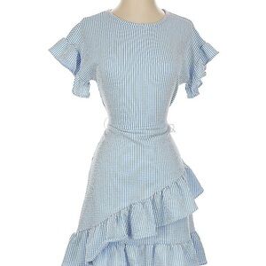 Michael Kors Casual Mini Dress Blue and White Striped Dress